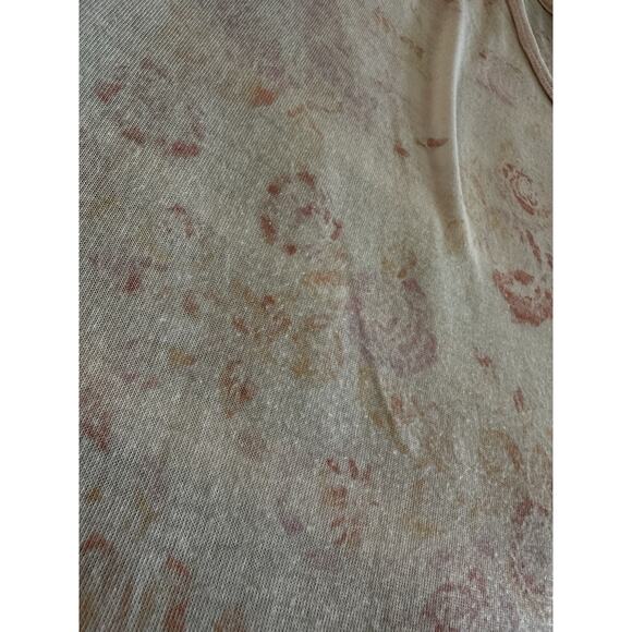 Free People Sheer Floral Tourist Tee T-shirt Oversized Large Pink Orange Flowers - Picture 8 of 8